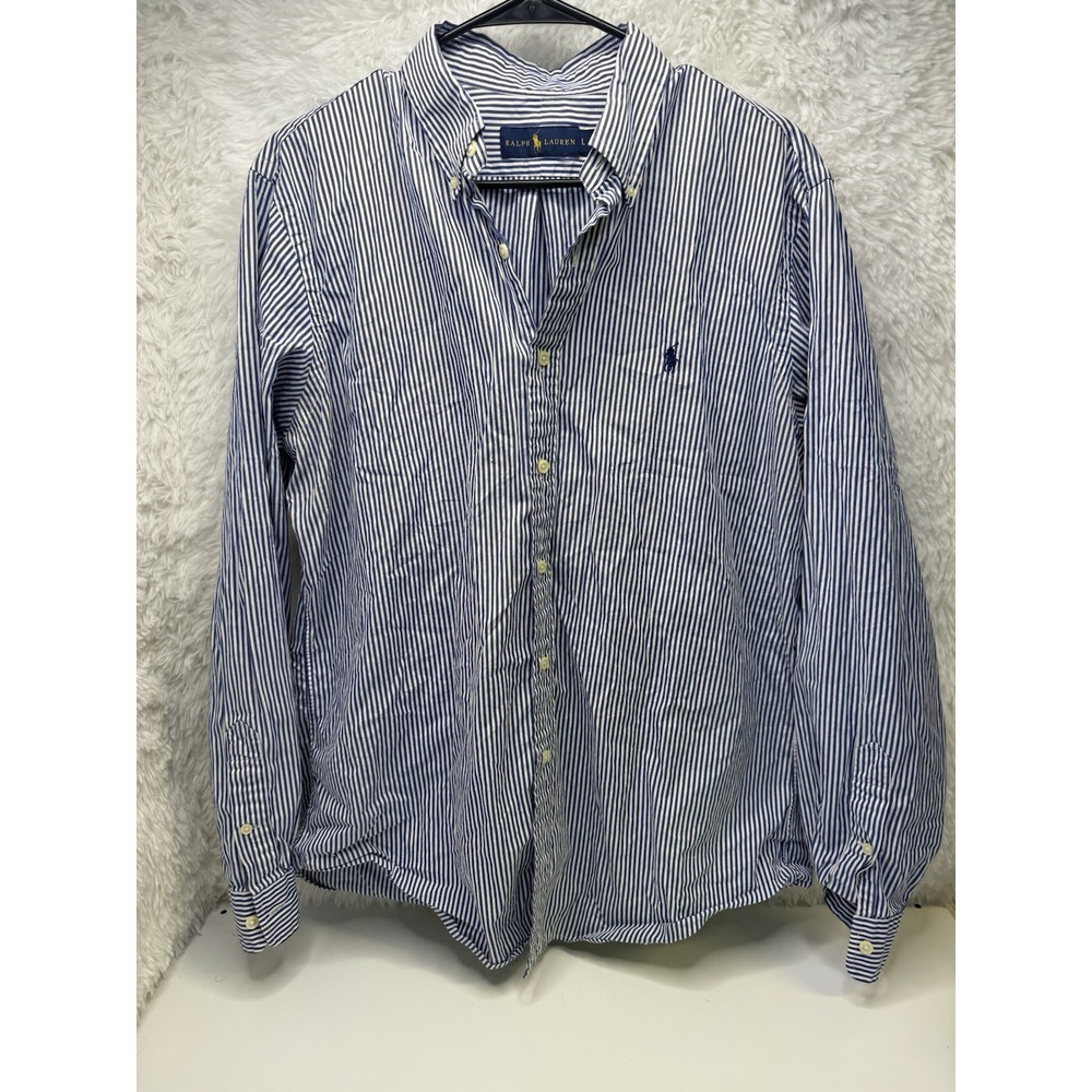 Ralph Lauren Performance Stretch Shirt Mens Large Button Up Classic Fit Nylon